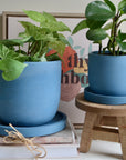 Blue Suede Concrete Planter