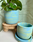 Blue & Green Swirl Planter